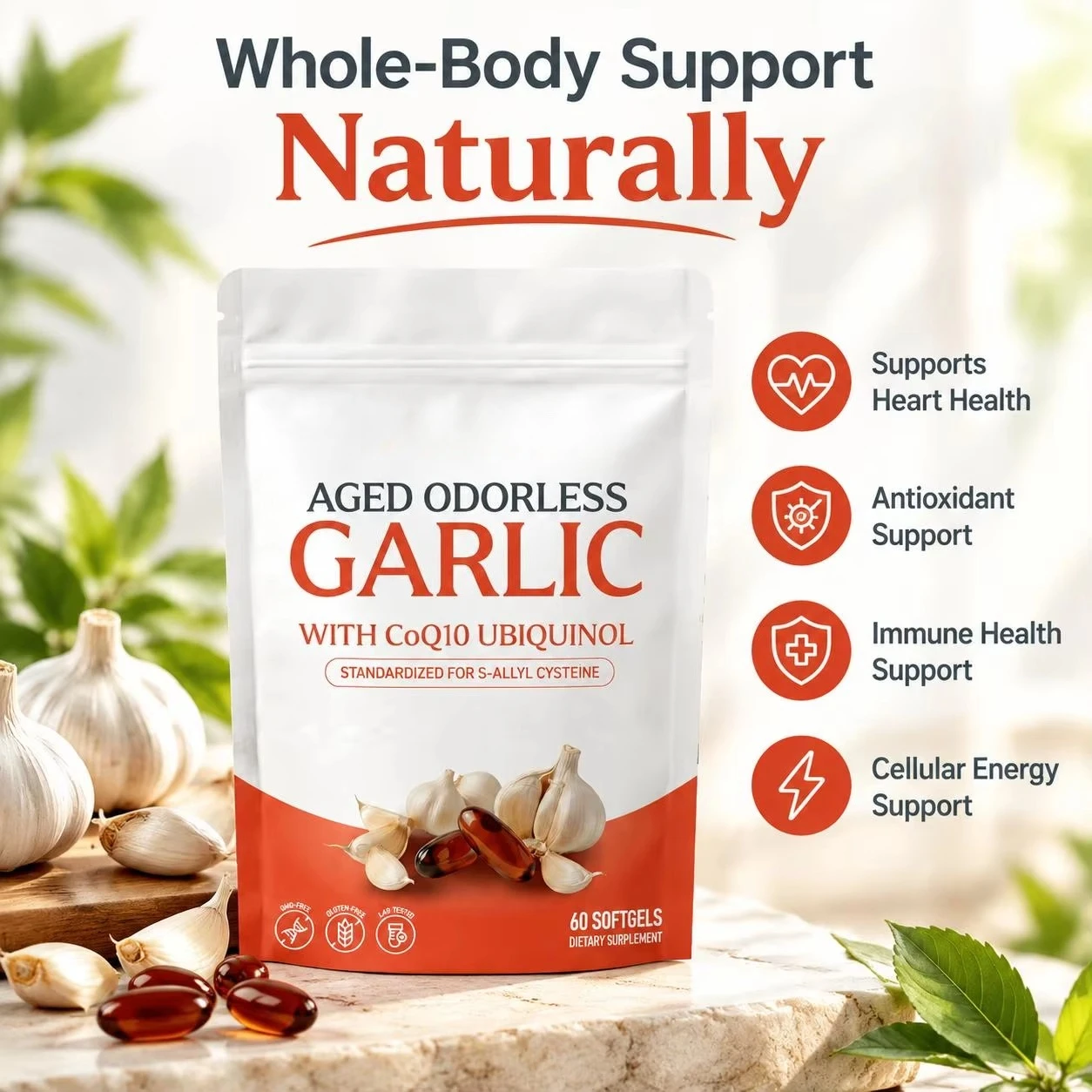 Odorless Aged Garlic Softgels  - Coq10 Ubiquinol Softgel ulasan dan harga